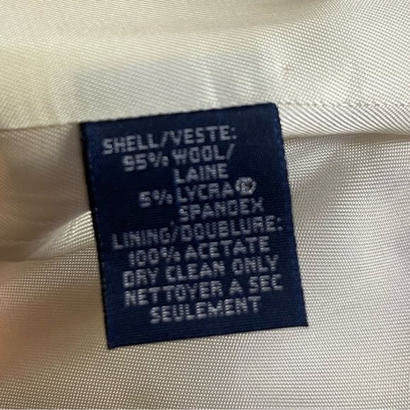 Ralph Lauren WOOL Moto Blazer Jacket Ivory Blazer Jacket - Picture 5 of 7